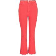 Hoge Taille Flare Jeans Mother , Red , Dames