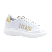 Witte sneakers met goud reliëf logo Alviero Martini 1a Classe , White ...