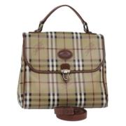 Pre-owned Leather handbags Burberry Vintage , Beige , Dames