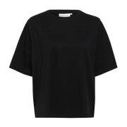 Eenvoudige Meteorite Tee Top Karen by Simonsen , Black , Dames