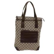 Pre-owned Canvas totes Gucci Vintage , Beige , Dames