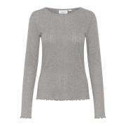 Grijze Quill Melange Blouse Top Saint Tropez , Gray , Dames