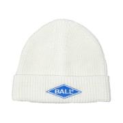 Coole Geborduurde Beanie Accessoire in Optisch Wit Ball , White , Dame...