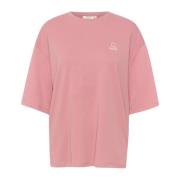 Nostalgia Rose Boxy Tee Top Lounge Nine , Pink , Dames