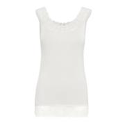 Mouwloze Top Cream , White , Dames