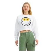 Smiley Hoodie Desigual , White , Dames