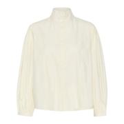 Witte Whisper Shirt met Pofmouwen Soaked in Luxury , White , Dames