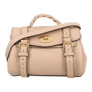 Mini Alexa Leren Schoudertas Mulberry , Beige , Dames