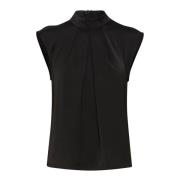 Elegante Zwarte Top met Hoge Hals InWear , Black , Dames