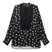 Polka Dot Plastron Blouse Stella McCartney , Black , Dames