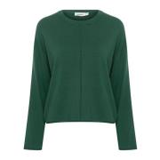 Boxy Crew-Neck Gebreid Rain Forest Soaked in Luxury , Green , Dames