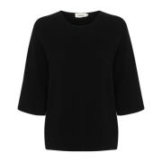 Zwarte Pullover Gebreid Slindianna Stijl Soaked in Luxury , Black , Da...