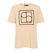 Rye T-Shirt Top Soaked in Luxury , Beige , Dames