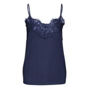 Sleeveless Tops Soaked in Luxury , Blue , Dames