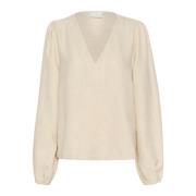 Vrouwelijke Turtledove Blouse Kaffe , Beige , Dames