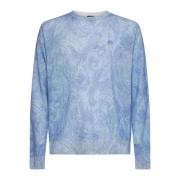 Gebreide C-Hals Sweaters Etro , Blue , Heren