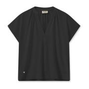 Vrouwelijke Tee Top met V-Hals MOS Mosh , Black , Dames