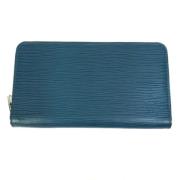 Pre-owned Leather wallets Louis Vuitton Vintage , Blue , Dames