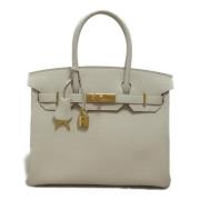 Pre-owned Leather handbags Hermès Vintage , White , Dames