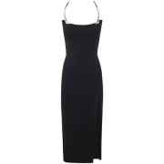 Zwarte Midi Jurk 1999 Stijl Mugler , Black , Dames