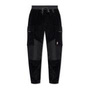 Ribfluwelen broek Moncler , Black , Heren