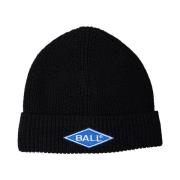 Coole Geborduurde Beanie Accessoire Zwart Ball , Black , Dames