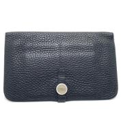 Pre-owned Leather wallets Hermès Vintage , Black , Dames