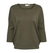 Army Green Melange Gebreide Trui Saint Tropez , Green , Dames