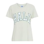 Dames T-shirt Top Pastel Groen Ball , Beige , Dames