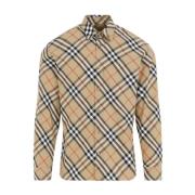 Zand Shirt voor Mannen Burberry , Beige , Heren