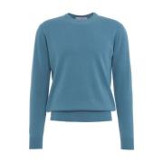 Blauwe Gebreide Trui Aw24 Handwas Gender , Blue , Heren