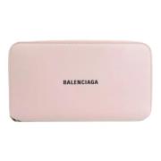 Pre-owned Leather wallets Balenciaga Vintage , Pink , Dames