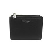 Pre-owned Leather wallets Yves Saint Laurent Vintage , Black , Dames