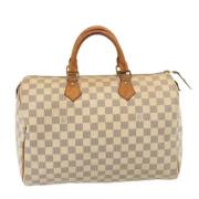 Pre-owned Canvas handbags Louis Vuitton Vintage , White , Dames