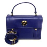 Pre-owned Leather handbags Yves Saint Laurent Vintage , Blue , Dames