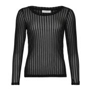 Giana Mesh Blouse met Gestreept Patroon en Fonkelende Details IN Front...