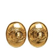 Pre-owned Yellow Gold earrings Chanel Vintage , Yellow , Dames