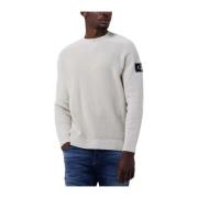 Monologo Badge Sweater Beige Calvin Klein , White , Heren