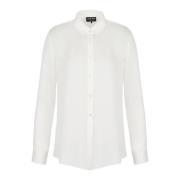 Zijden Klassieke Kraag Knoopshirt Giorgio Armani , White , Dames