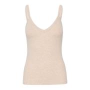 Ecru V-Top Melange T-Shirt InWear , Beige , Dames