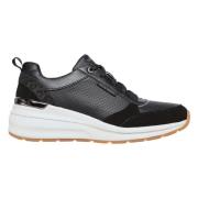 Geperforeerde Duraleather Sneakers Skechers , Black , Dames