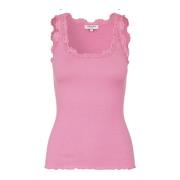 Zijden top met satijnen rand Rosemunde , Pink , Dames