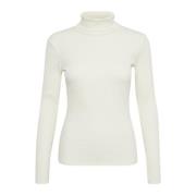 Aansluitende Rollneck in Off White Gestuz , White , Dames