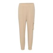 Cargo-geïnspireerde Joggingbroek Kaffe , Beige , Dames