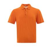 Oranje Linnen Poloshirt Gran Sasso , Orange , Heren