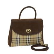 Pre-owned Leather handbags Burberry Vintage , Brown , Dames