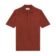 Baksteen linnen katoenen poloshirt Ferrante , Brown , Heren