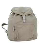 Pre-owned Nylon backpacks Prada Vintage , Beige , Dames