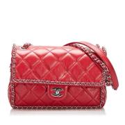 Pre-owned Leather shoulder-bags Chanel Vintage , Red , Dames