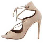 Pre-owned Suede sandals Aquazzura Pre-owned , Beige , Dames